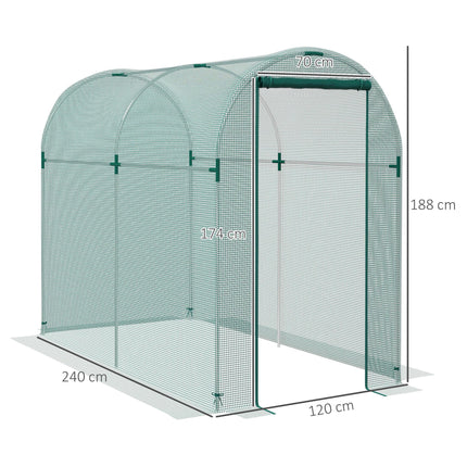 Mini Polytunnel Greenhouse 240 x 120cm - Green