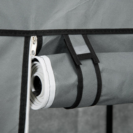 Portable Fabric Wardrobe with 5 Compartments & Hanging Rail - Dark Grey