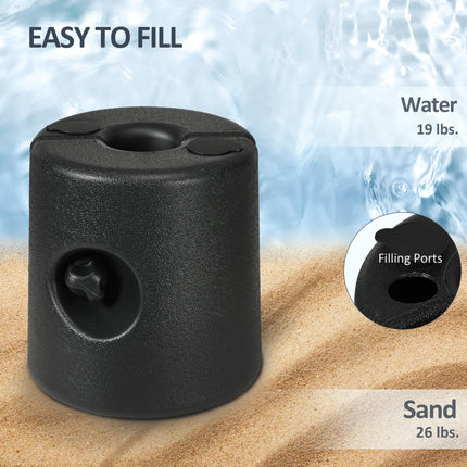 HDPE Tent Weights Set of 4, Canopy Weights, Fill with Water or Sand, 48KG