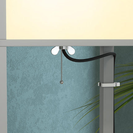 Modern Shelf Floor Lamp with Dual Ambient Light 156cm Standing Lamp for Living Room Bedroom - Grey