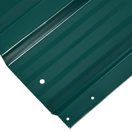 Set of 12 Corrugated Galvanised Steel Roof Panels 129x45cm - Green