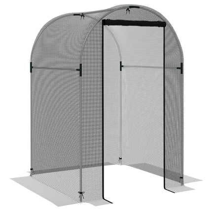 Galvanised Steel Fruit Cage with Zipped Door 1.2x1.2x1.9m - Black