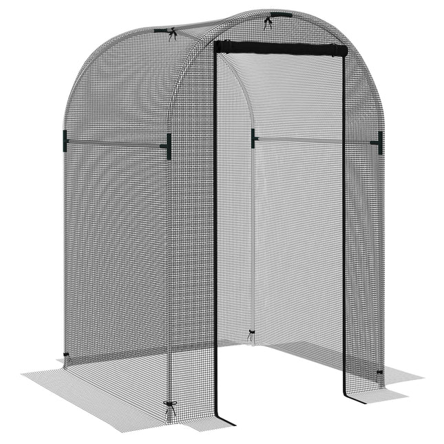 Galvanised Steel Fruit Cage with Zipped Door 1.2x1.2x1.9m - Black