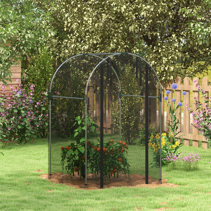 Galvanised Steel Fruit Cage with Zipped Door 1.2x1.2x1.9m - Black