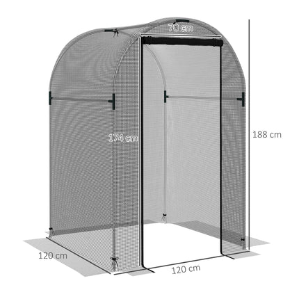 Galvanised Steel Fruit Cage with Zipped Door 1.2x1.2x1.9m - Black