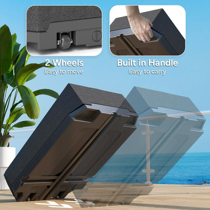 Heavy Duty Plastic Parasol Base for Cantilever Umbrella with Wheels, Water/Sand Fillable - Black