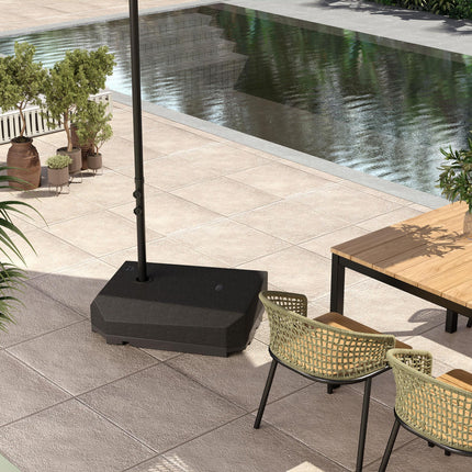 Heavy Duty Plastic Parasol Base for Cantilever Umbrella with Wheels, Water/Sand Fillable - Black