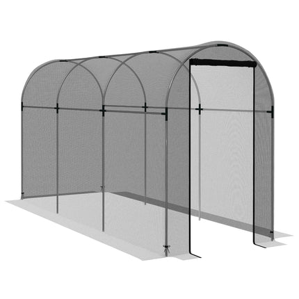 Galvanised Steel Fruit Cage with Zipped Door 120x360x188cm - Black