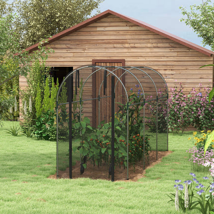 Galvanised Steel Fruit Cage with Zipped Door 120x360x188cm - Black