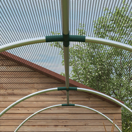 Galvanised Steel Fruit Cage with Zipped Door 120x360x188cm - Black