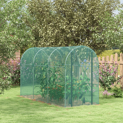 Galvanised Steel 360x120cm Fruit Cage with Zipped Door - Green