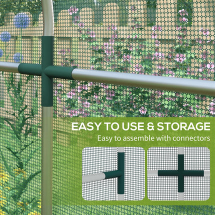 Galvanised Steel 360x120cm Fruit Cage with Zipped Door - Green