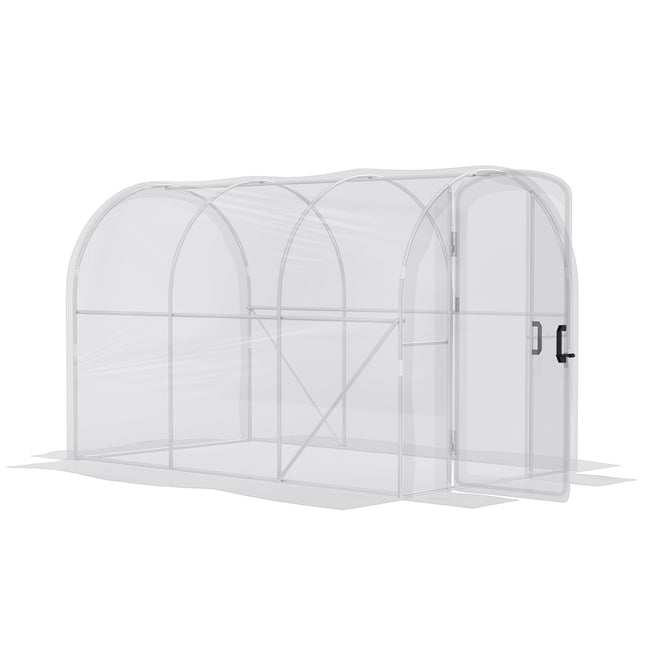 Polytunnel Walk-in Greenhouse 3x2x2m with PE Cover and Galvanised Steel Frame - Clear