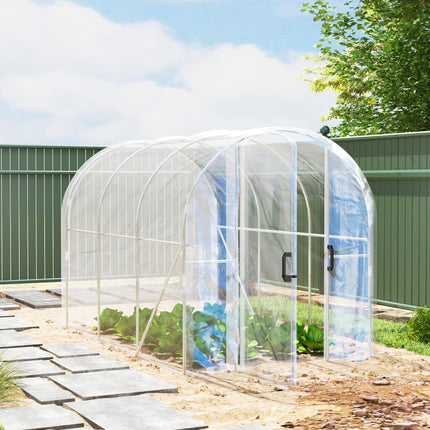 Polytunnel Walk-in Greenhouse 3x2x2m with PE Cover and Galvanised Steel Frame - Clear