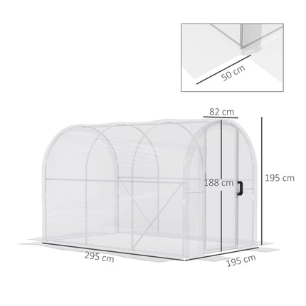 Polytunnel Walk-in Greenhouse 3x2x2m with PE Cover and Galvanised Steel Frame - Clear