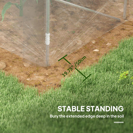 Polytunnel Walk-in Greenhouse 3x2x2m with PE Cover and Galvanised Steel Frame - Clear