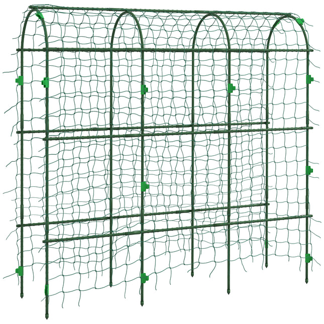 183 cm Tall Metal Garden Trellis, Arch Trellis for Climbing Plants Outdoor with Climbing Net