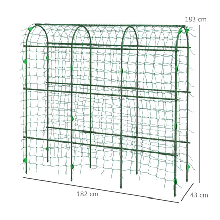 183 cm Tall Metal Garden Trellis, Arch Trellis for Climbing Plants Outdoor with Climbing Net