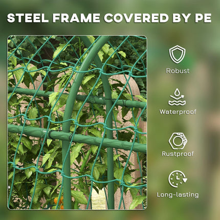 183 cm Tall Metal Garden Trellis, Arch Trellis for Climbing Plants Outdoor with Climbing Net