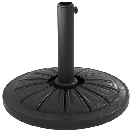 Umbrella Base, Heavy Duty Concrete Base Holder with Steel Pole, Round Parasol Stand for Patio, Outdoor, Garden, Black