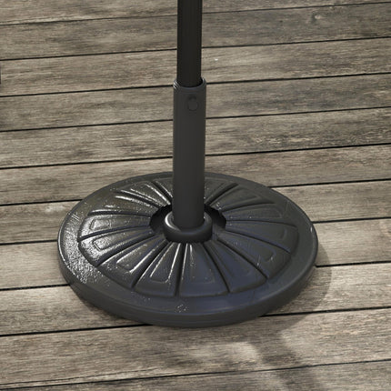Umbrella Base, Heavy Duty Concrete Base Holder with Steel Pole, Round Parasol Stand for Patio, Outdoor, Garden, Black