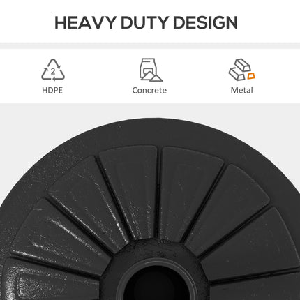 Umbrella Base, Heavy Duty Concrete Base Holder with Steel Pole, Round Parasol Stand for Patio, Outdoor, Garden, Black