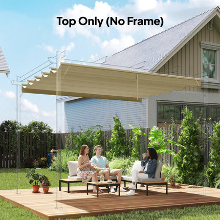Retractable 3x3 Metre Pergola Canopy Replacement - Beige