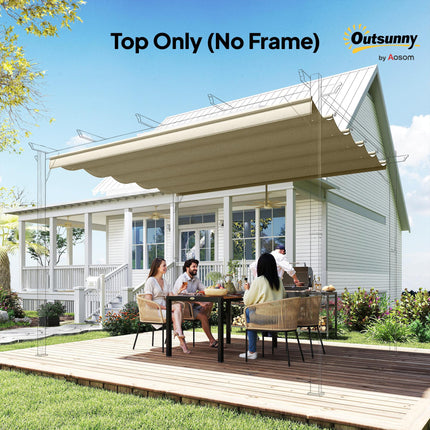 Retractable 3x3 Metre Pergola Canopy Replacement - Beige