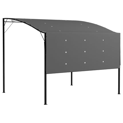 Spacious Metal Patio Gazebo with Adjustable Canopy - Charcoal Grey