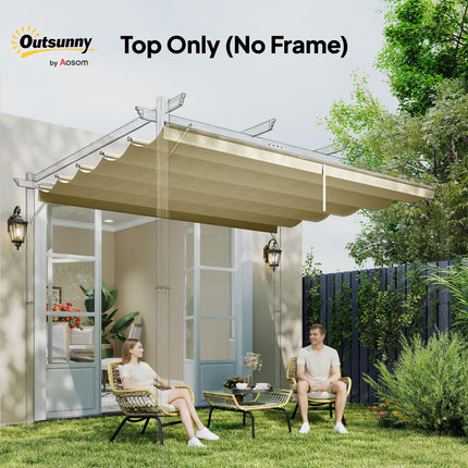 Replacement Retractable Pergola Canopy Cover 4x3 Metre - Beige