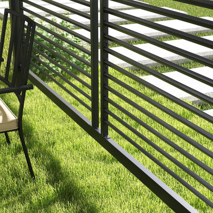 3 x 2.8m Metal Pergola with Retractable Fabric Roof - Grey