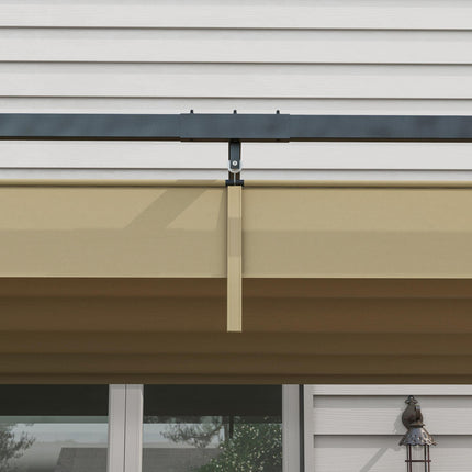 4 x 3 Metre Metal Pergola with Retractable Roof - Khaki