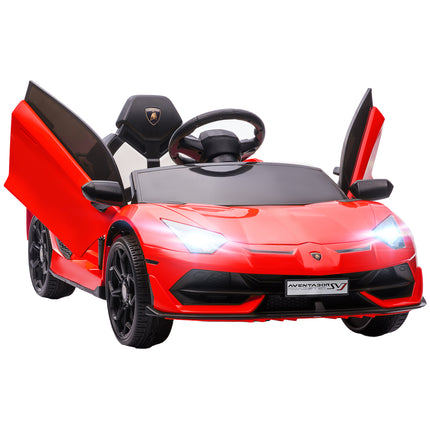 Lamborghini Licensed 12V Kids Electric Car with Butterfly Doors, Remote, Music & Suspension - Red