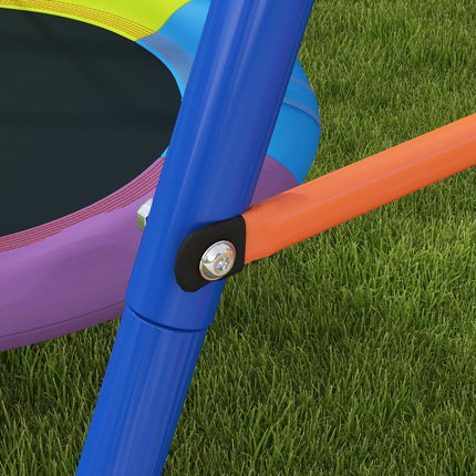 Metal Kids Nest Swing Set with A-Frame for Outdoor Use - Multicoloured