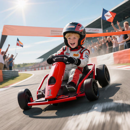 24V Electric Kids Go Kart with Drift and 2 Speeds for Ages 8-12 - Red