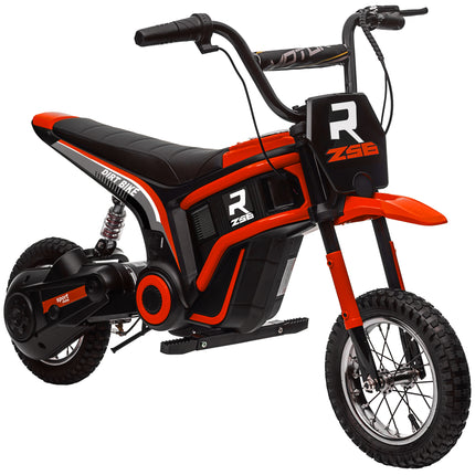 24V Electric Dirt Bike with Twist Grip Throttle, Music Horn & 12" Pneumatic Tyres - Red