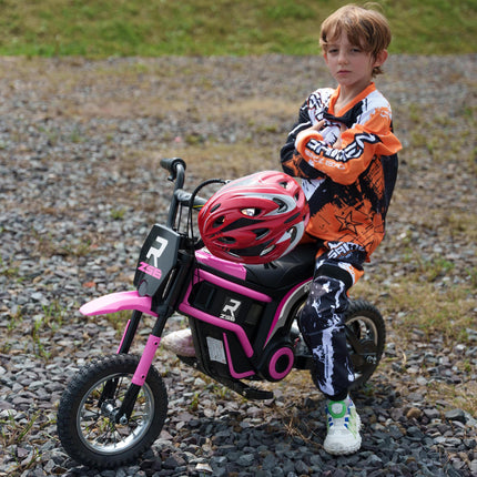 24V Electric Dirt Bike with Twist Grip Throttle, Music Horn, 12" Pneumatic Tyres, 16 Km/h Max Speed - Pink