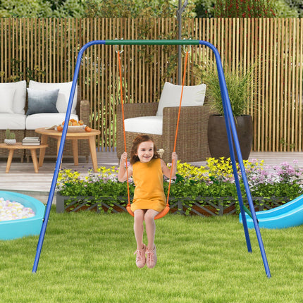 2 In 1 Metal Frame Nursery Swing with Safety Belt - Orange