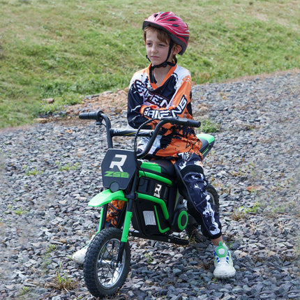 24V Electric Dirt Bike with Twist Grip Throttle, Music Horn & 12" Pneumatic Tyres - Green