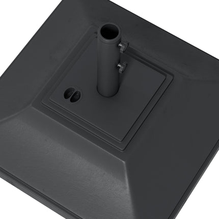 60kg Square Parasol Base with Wheels for 38mm & 48mm Poles - Black