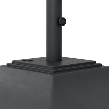60kg Square Parasol Base with Wheels for 38mm & 48mm Poles - Black