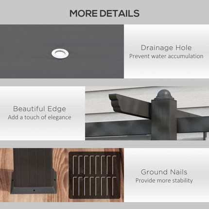 4 x 3 Metre Aluminium Pergola with Retractable Roof - Grey