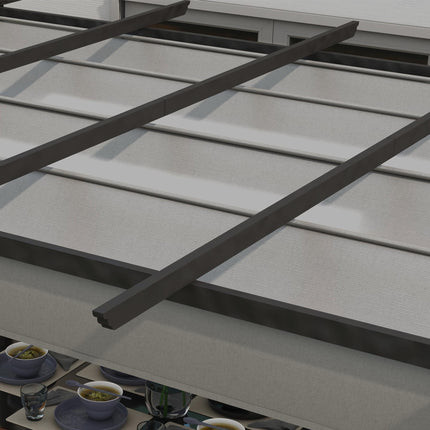 4 x 3 Metre Aluminium Pergola with Retractable Roof - Grey