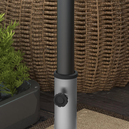 28kg Granite Parasol Base with Wheels and Stainless Steel Tube for 32-48mm Poles - Grey
