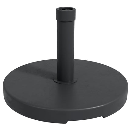 15kg Concrete Rattan Effect Parasol Base 46.5cm Dia Heavy Duty Outdoor Umbrella Stand - Black