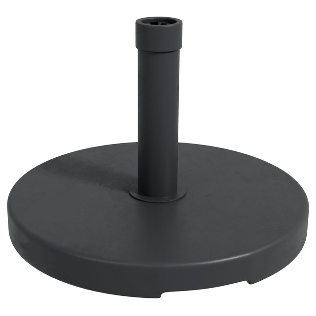15kg Concrete Rattan Effect Parasol Base 46.5cm Dia Heavy Duty Outdoor Umbrella Stand - Black