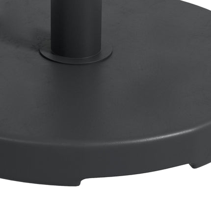 15kg Concrete Rattan Effect Parasol Base 46.5cm Dia Heavy Duty Outdoor Umbrella Stand - Black