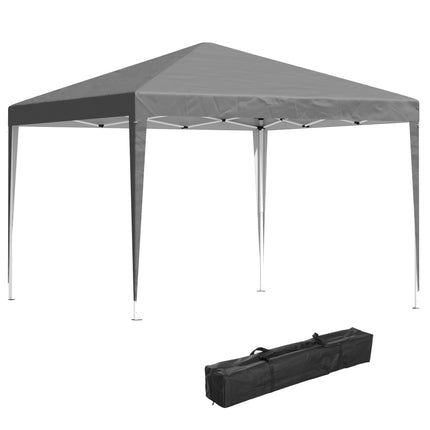 3 x 3 m Pop Up Garden Gazebo Marquee Party Tent with Adjustable Height - Grey