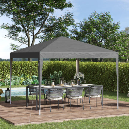 3 x 3 m Pop Up Garden Gazebo Marquee Party Tent with Adjustable Height - Grey
