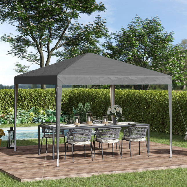 3 x 3 m Pop Up Garden Gazebo Marquee Party Tent with Adjustable Height - Grey